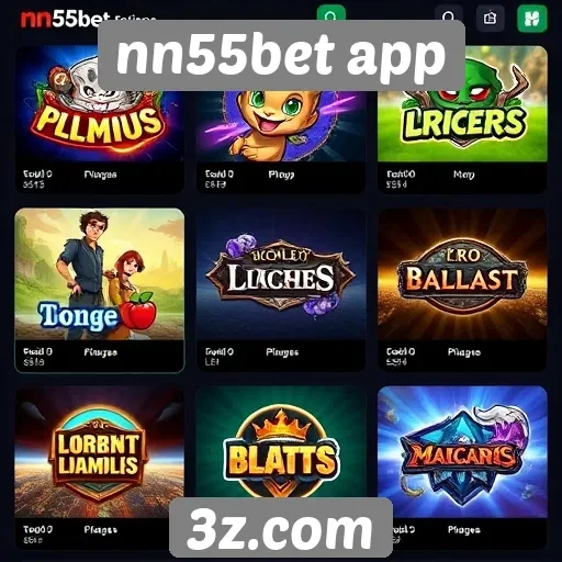 Variados jogos disponíveis no nn55bet app
